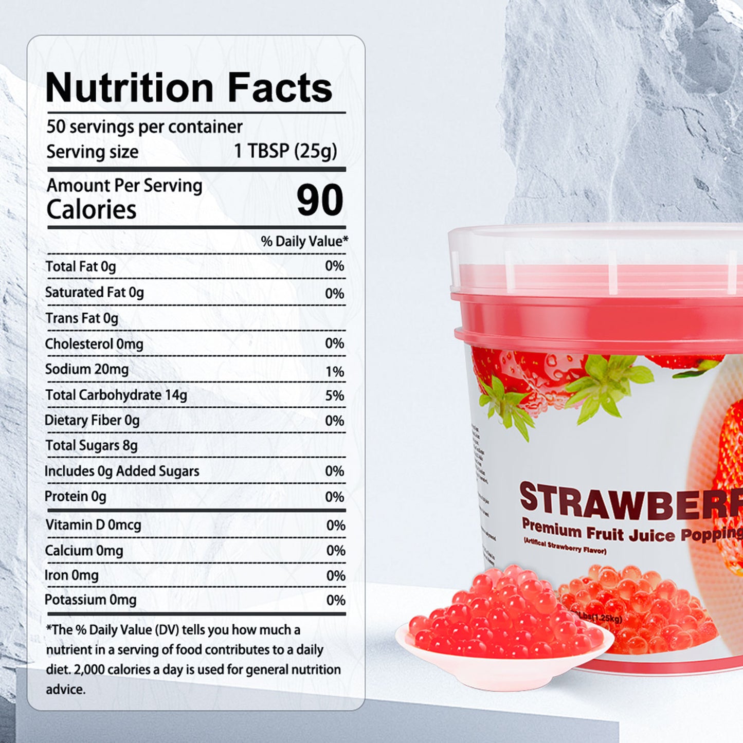 Strawberry Juice Popping Boba