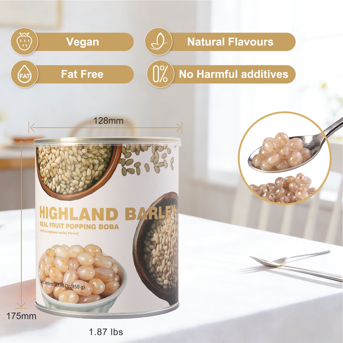 Highland Barley Real Fruit Popping Boba