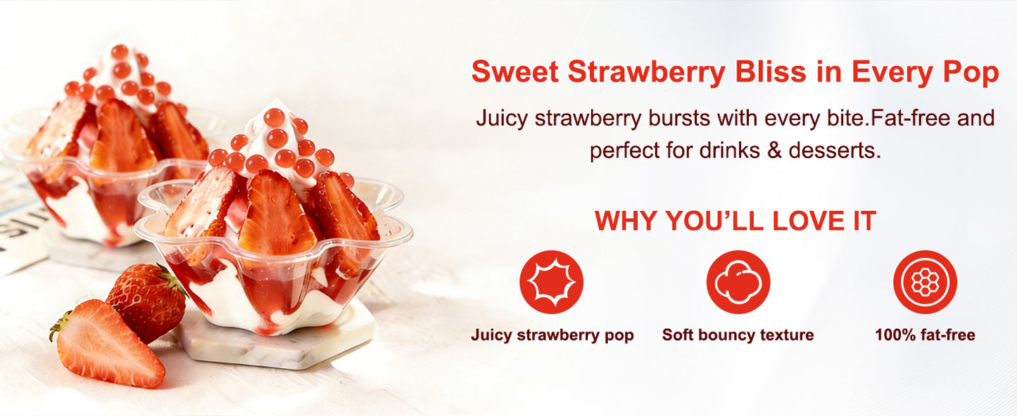 Strawberry Juice Popping Boba