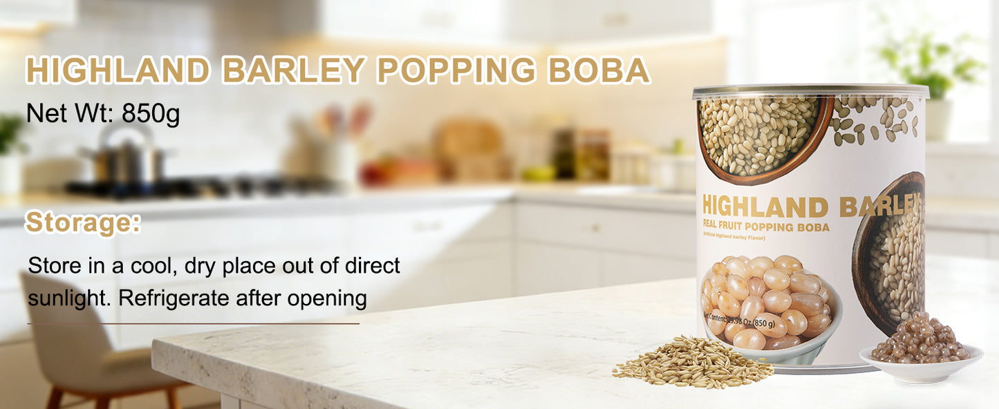 Highland Barley Real Fruit Popping Boba