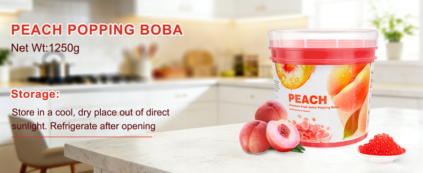 Peach Juice Popping Boba