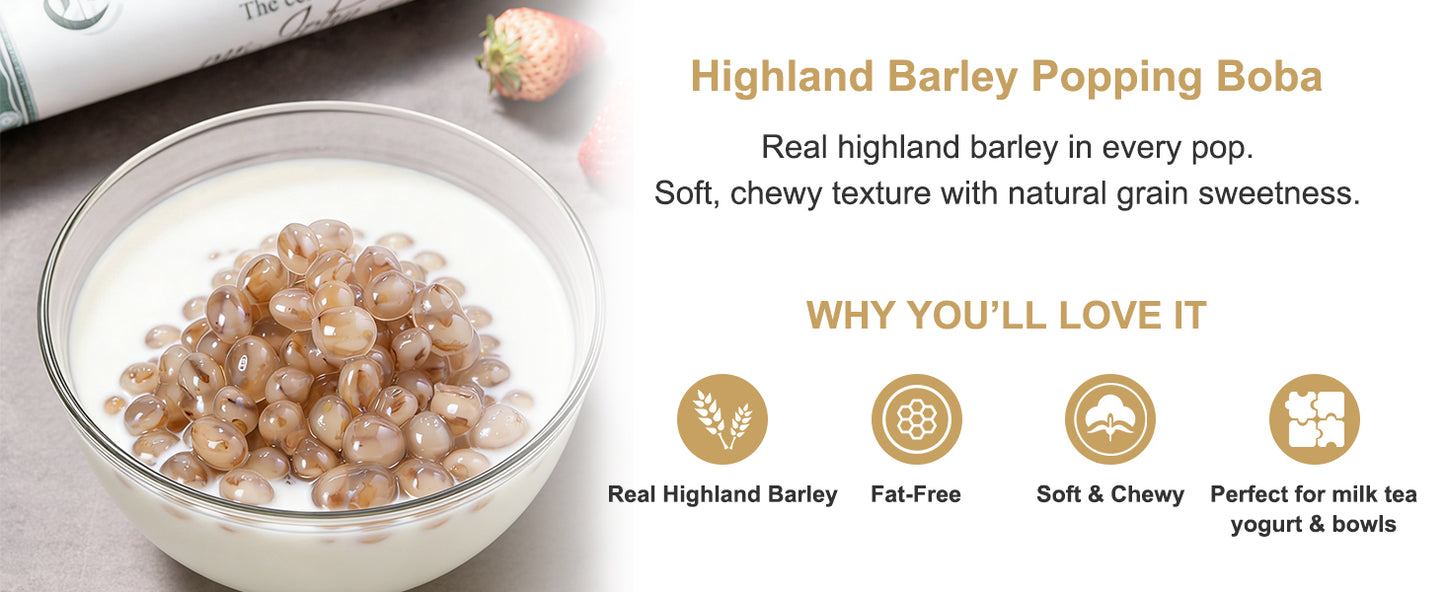 Highland Barley Real Fruit Popping Boba
