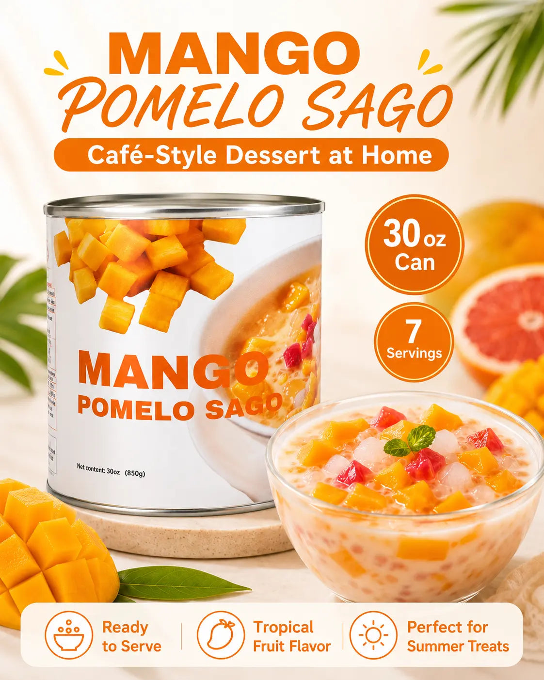 Mango Pomelo Sago Dessert Base – 30 oz