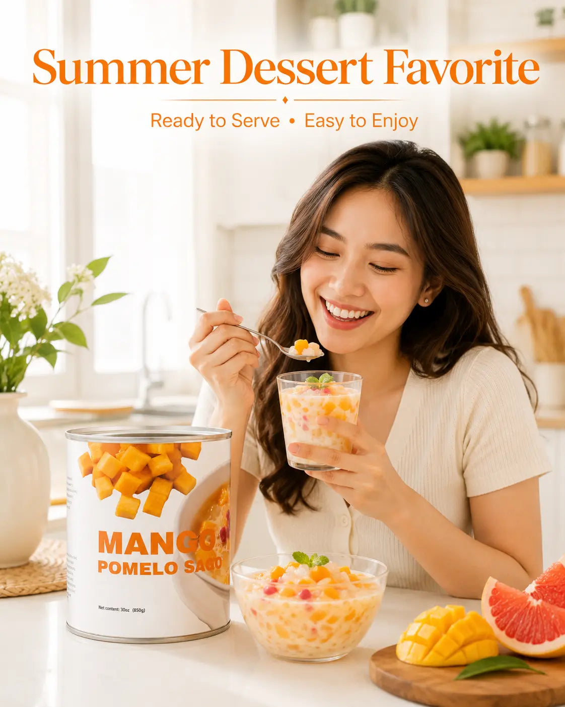 Mango Pomelo Sago Dessert Base – 30 oz